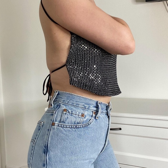 Vintage 90s backless sparkle top - Picture 2 of 6